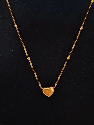 Cadena de oro laminado con corazón