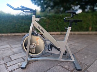 Bicicleta de Spinning Plateada