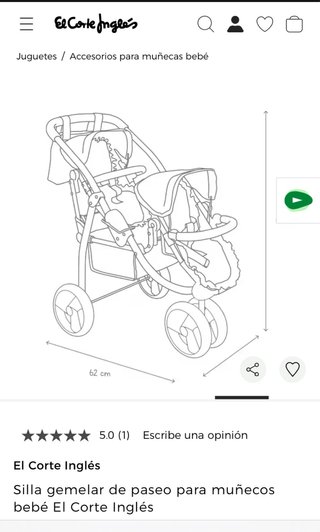 Carrozza gemella per bambole