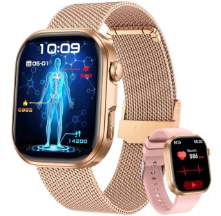 Smartwatch Donna ECG, HRV, Chiamate Bluetooth Oro
