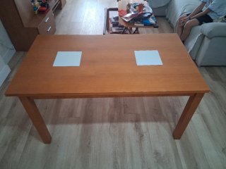 Mesa de comedor extensible de madera