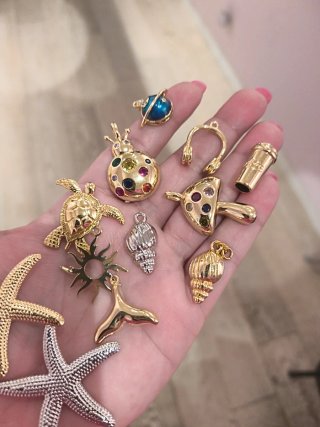 Mix 12 Charms Bijoux Dorati e Argentati