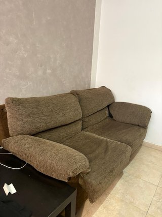 Sofá cama marrón tela