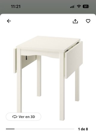 Mesa de cocina plegable blanca