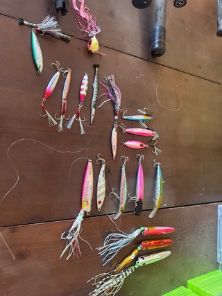 Cañas de pescar y señuelos