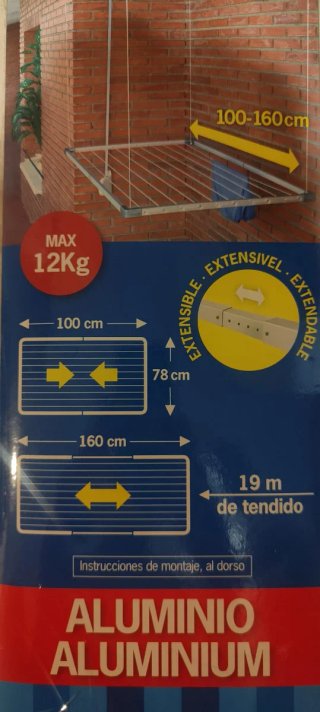 Tendedero extensible de techo metálico