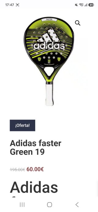 4 Palas Padel Adidas Faster Green