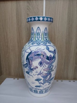 Jarrón Porcelana China Dragón y Fénix 640513926