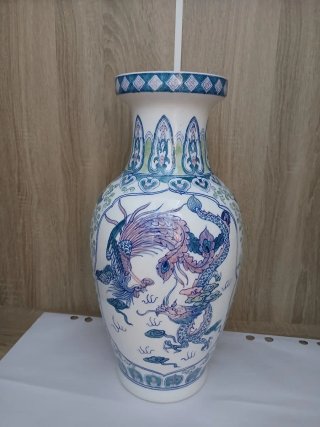 Jarrón Porcelana China Dragón y Fénix 640513926