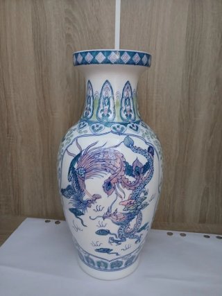 Jarrón Porcelana China Dragón y Fénix 640513926