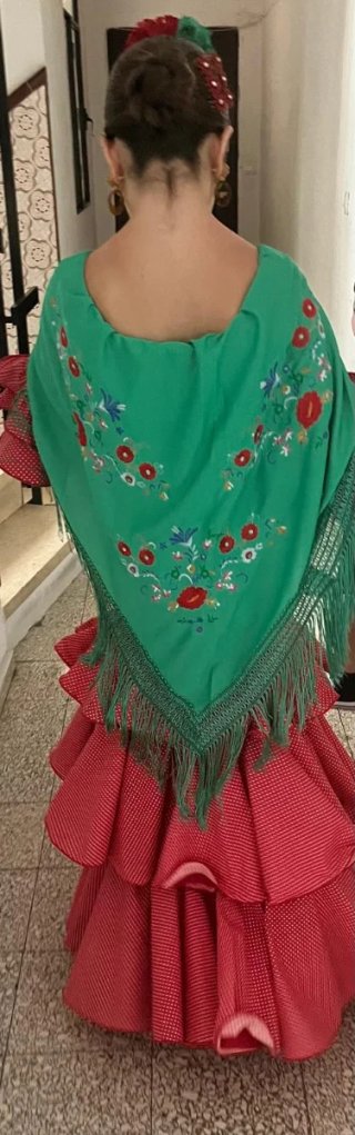 Vestido Flamenca Rojo Lunares talla 9