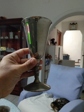 Juego de 5 copas vintage Valero bañadas en plata
