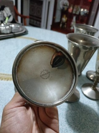 Juego de 5 copas vintage Valero bañadas en plata