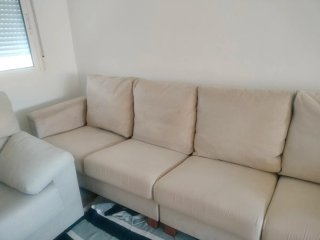 Sofá 4/5 plazas beige tela