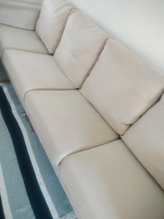Sofá 4/5 plazas beige tela