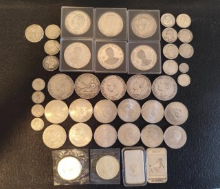 Lote monedas antiguas plata