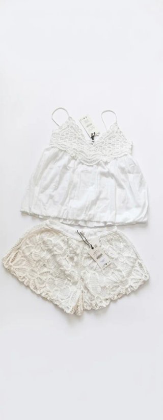 Conjunto Zara Top y Short Encaje