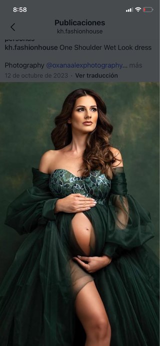 Vestito premaman Kh Fashion Taglia Unica Verde