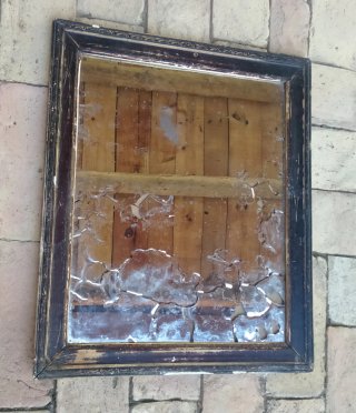 Espejo antiguo madera-gesso pátina