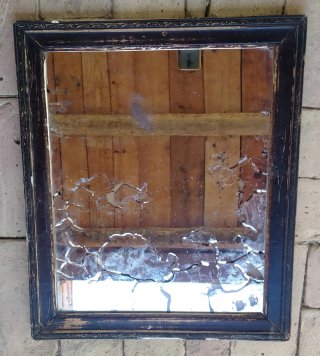 Espejo antiguo madera-gesso pátina