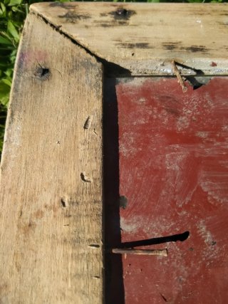 Espejo antiguo madera-gesso pátina