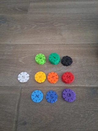 Juego de construcción piezas colores