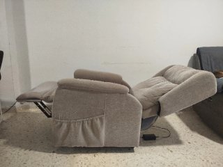 Sillón relax levanta personas beige/gris