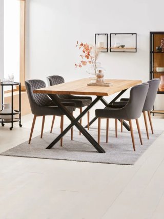 Mesa JYSK Roslev Roble y Acero Negro en x