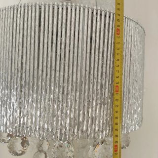 Lámpara colgante cristal y metal, regulable