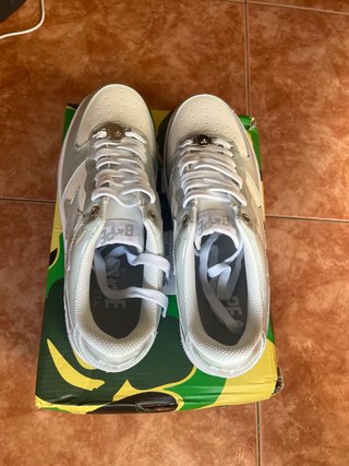 Zapatillas Bapesta Gris y Blanco