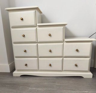 Cómoda Escalera Madera Blanco Roto