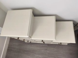 Cómoda Escalera Madera Blanco Roto