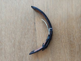 Correa de reloj Lange de cuero negra y hebilla