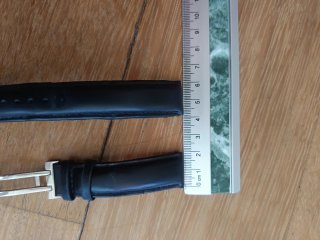 Correa de reloj Lange de cuero negra y hebilla