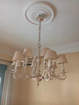 Lámpara colgante beige (bronce )y blanca