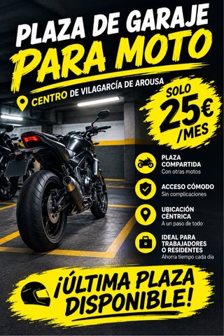 Plaza de garaje para moto ¡¡ 25€/mes !!