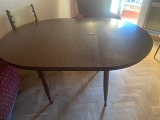 Mesa redonda extensible 1m con faldillas