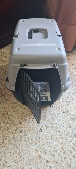 Transportín para Perro Gris y Negro