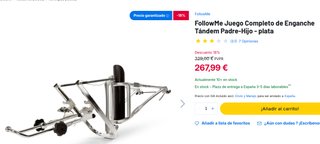 Remolque bicicleta niño acoplamiento tándem