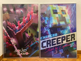 2 cuadros grandes Juego del Calamat y Minecraft