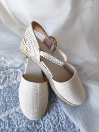Vestido de Comunión Blanco y celeste.