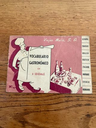 VOCABULARIO GASTRONÓMICO EN 8 idiomas