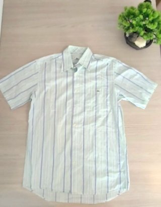 Camisa Lacoste vintage de manga corta a rayas 90s