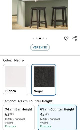 Juego de 2 taburetes de cocina