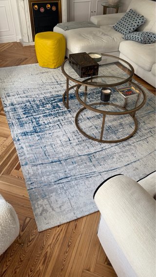 Alfombra Algodón Hecha a Mano 200x280 Azul