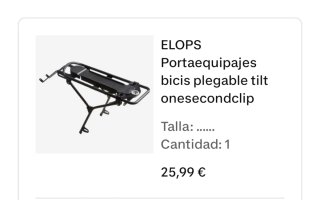 Portaequipajes Btwin bicicleta plegable Decathlon