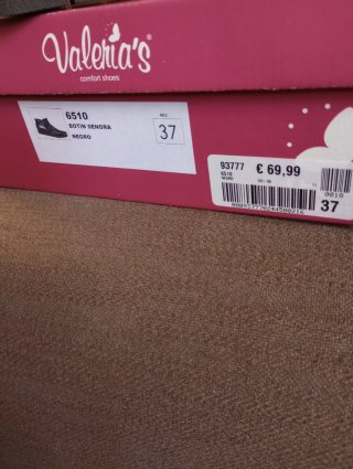 Botín Valeria's Piel Negro Talla 37