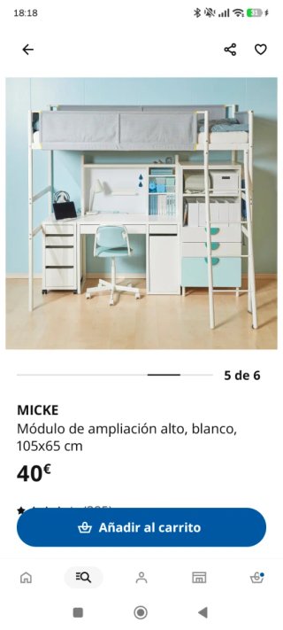 Estantería escritorio Micke Ikea