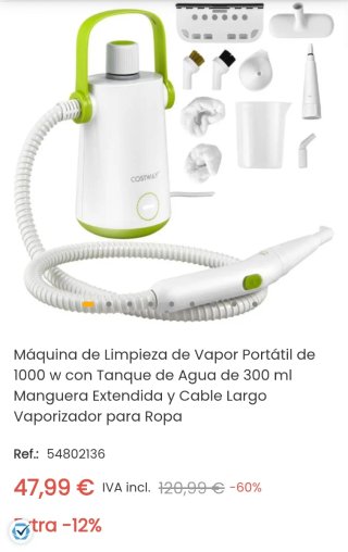 Costway Máquina de Limpieza de Vapor Portátil
