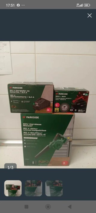 Parkside soplador con batería y cargador 20 v